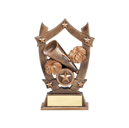 Cheerleading 3D Gold Sport Stars Trophy | Star Spirit Award | Pom Prize - 6.25 Inch Decade Awards