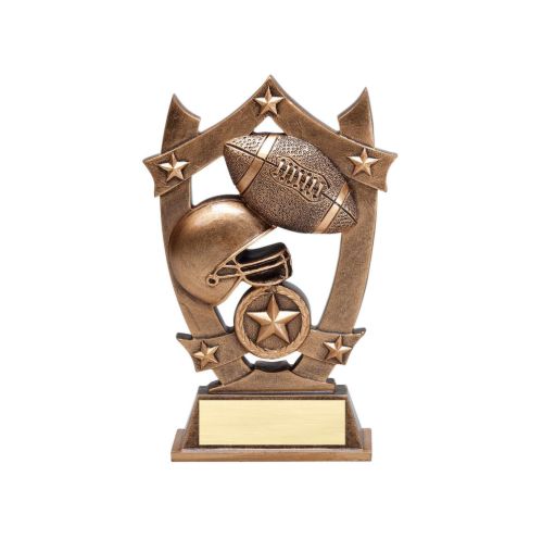 Football 3D Gold Sport Stars Trophy | Star Football Player Award - 6.25 Inch Decade Awards