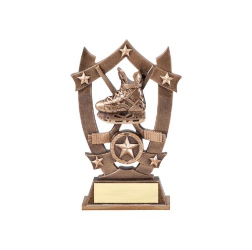 Hockey 3D Gold Sport Stars Trophy | Engraved Hockey Award - 6.25 Inch Tall
