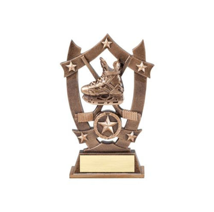 Hockey 3D Gold Sport Stars Trophy | Engraved Hockey Award - 6.25 Inch Tall