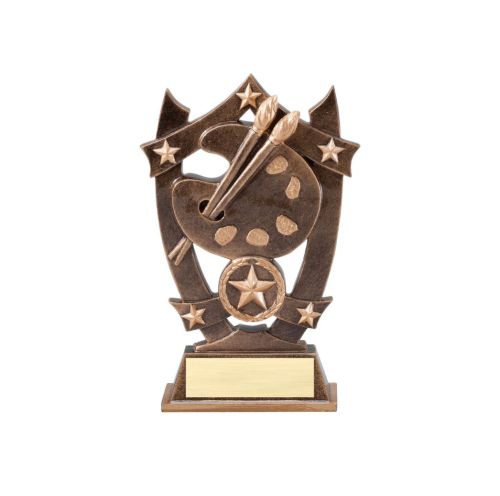 Art 3D Gold Super Stars Trophy | Engraved Artist Award - 6.25 Inch Tall