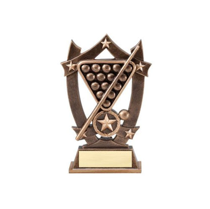 Billiards 3D Gold Sport Stars Trophy | Engraved Pool Award - 6.25 Inch Tall
