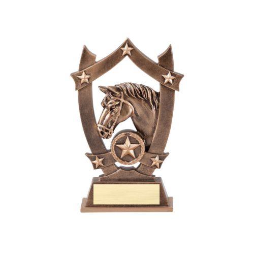 Equestrian 3D Gold Sport Stars Trophy | Engraved Dressage Award - 6.25 Inch Tall Decade Awards