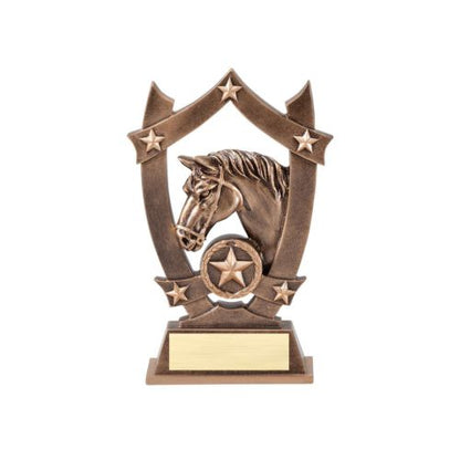 Equestrian 3D Gold Sport Stars Trophy | Engraved Dressage Award - 6.25 Inch Tall Decade Awards