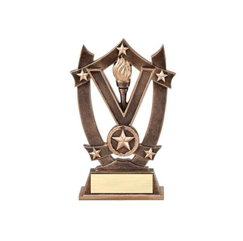 Victory 3D Gold Sport Stars Trophy | Engraved Victor Award - 6.25 Inch Tall