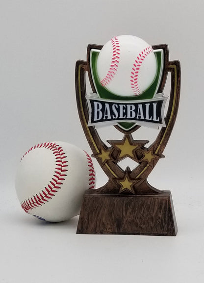 Baseball Trophy | Four Star | Personalized Baseball Award | 6 Inches Tall