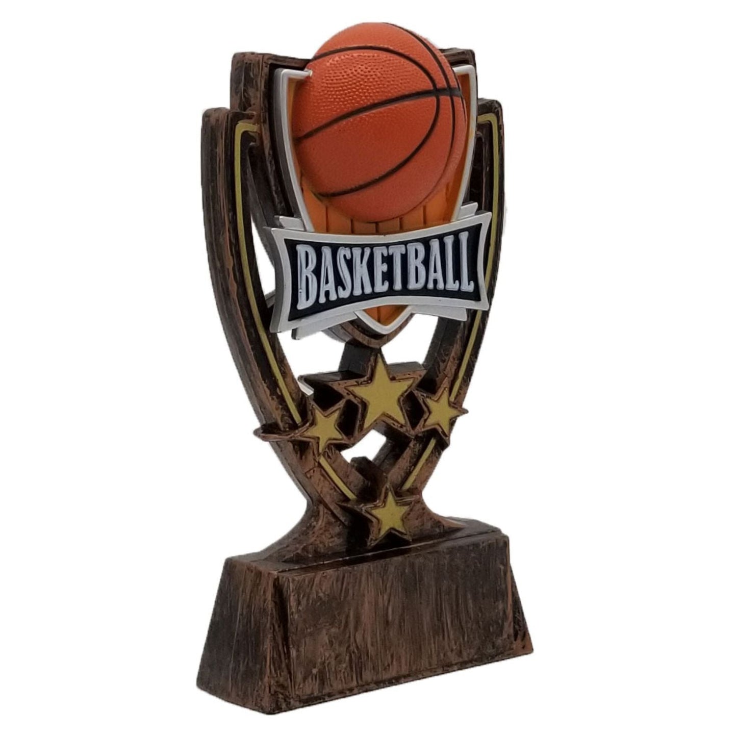 Basketball Four Star Trophy | Engraved Basketball Award - 6 Inch Tall Decade Awards