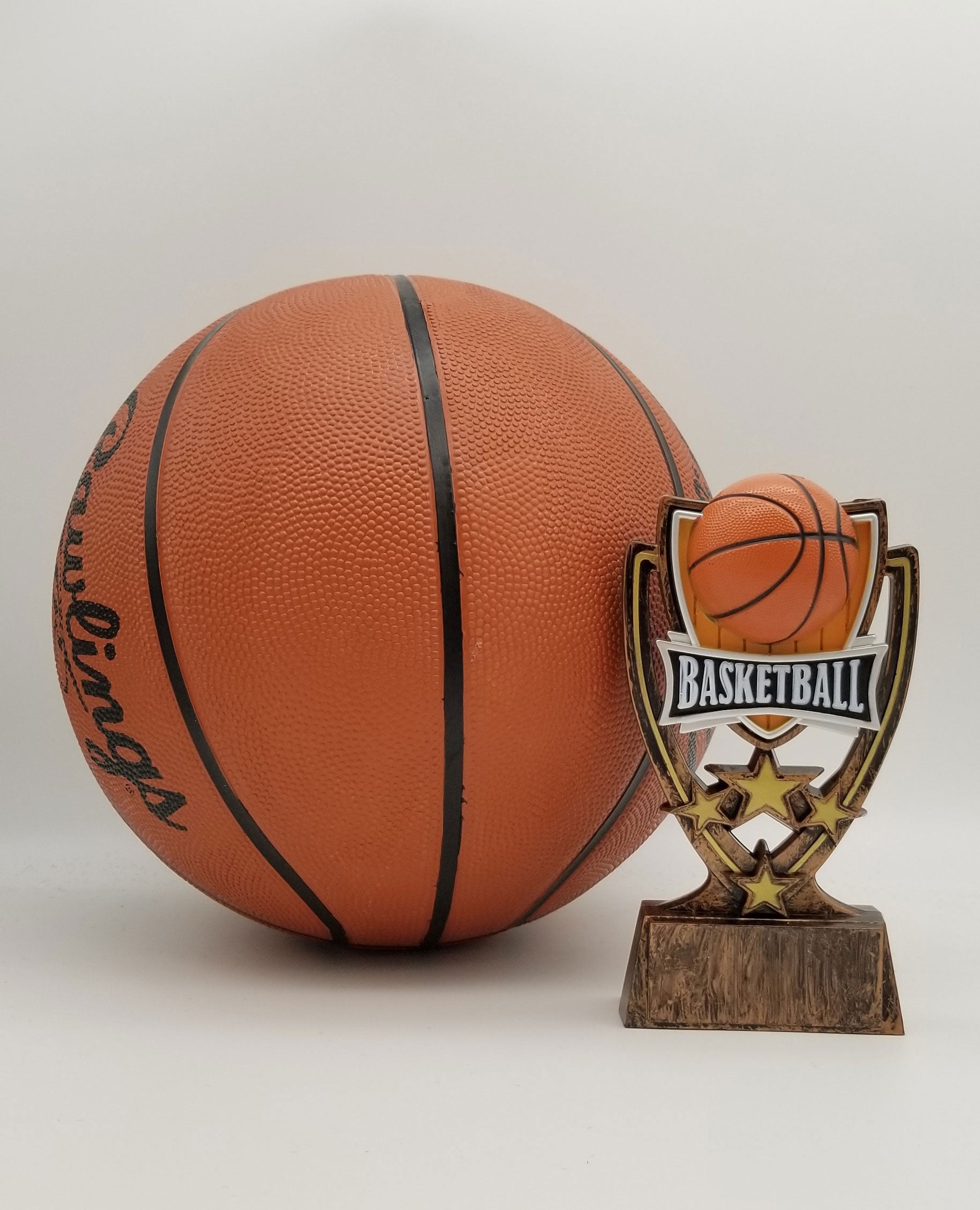 Basketball Four Star Trophy | Engraved Basketball Award - 6 Inch Tall Decade Awards