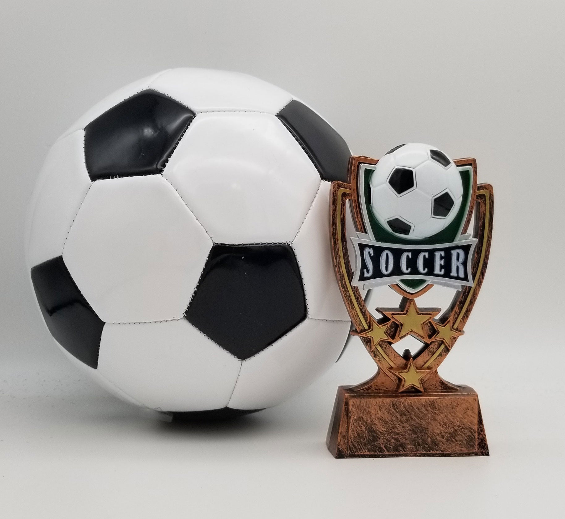 Soccer Four Star Trophy | Engraved Soccer Award - 6 Inch Tall
