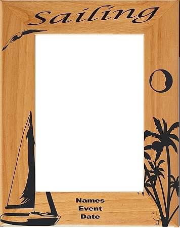 Sailing Picture Frame - Personalized | Laser Engraved Wood Frame - 3 Sizes Decade Awards