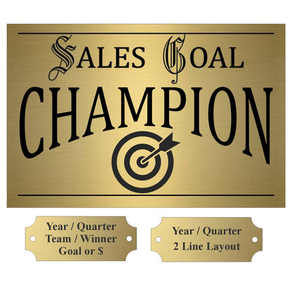 Large Monster 1st Place Perpetual Trophy | Engraved Champion Perpetual Trophy - 14.5 Inch Tall Decade 
- Sales Goal Base Front Plate