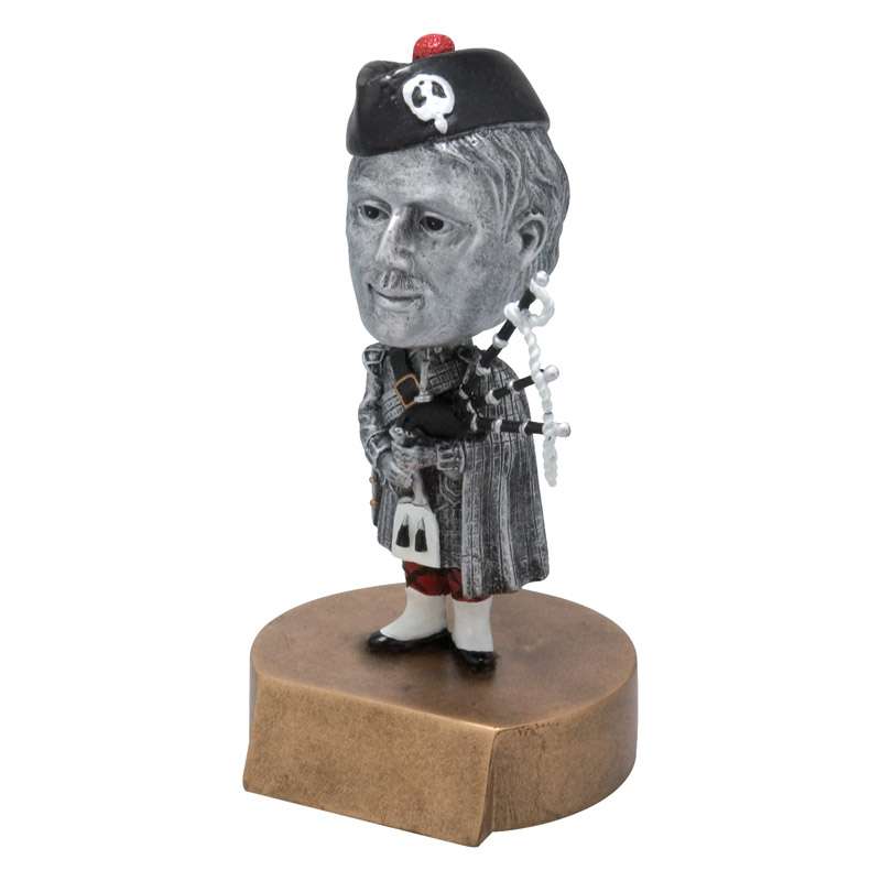 Scotsman Mascot Bobblehead Trophy | Engraved Highlander Award - 6" Tall Decade Awards