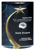 Shooting Star Award - Blue, Green or Red | Engraved Rounded Acrylic Award - 6", 6.75" or 7.75" Decade Awards