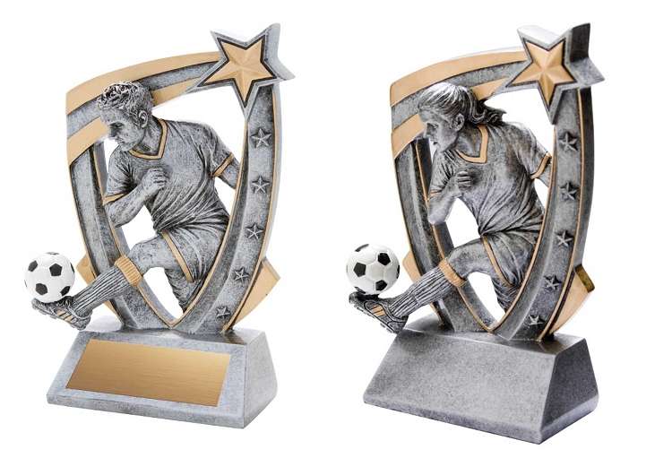 Soccer Trophy, 3D Star Resin - Male or Female | Engraved Soccer Award - 6 Inch Tall Decade Awards