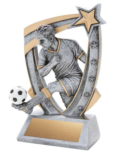 Soccer Trophy, 3D Star Resin - Male or Female | Engraved Soccer Award - 6 Inch Tall Decade Awards