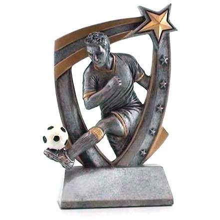 Soccer Trophy, 3D Star Resin - Male or Female | Engraved Soccer Award - 6 Inch Tall Decade Awards