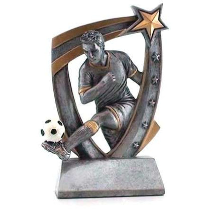Soccer Trophy, 3D Star Resin - Male or Female | Engraved Soccer Award - 6 Inch Tall Decade Awards