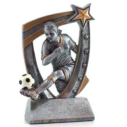 Soccer Trophy, 3D Star Resin - Male or Female | Engraved Soccer Award - 6 Inch Tall Decade Awards
