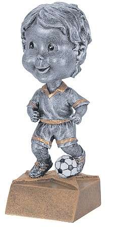 Soccer Bobblehead Trophy - Female / Male | Engraved Futbol Award - 6 Inch Tall Decade Awards