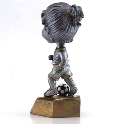 Soccer Bobblehead Trophy - Female / Male | Engraved Futbol Award - 6 Inch Tall Decade Awards