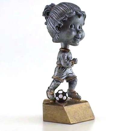 Soccer Bobblehead Trophy - Female / Male | Engraved Futbol Award - 6 Inch Tall Decade Awards