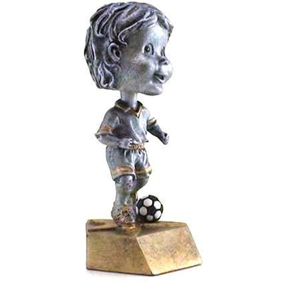 Soccer Bobblehead Trophy - Female / Male | Engraved Futbol Award - 6 Inch Tall Decade Awards
