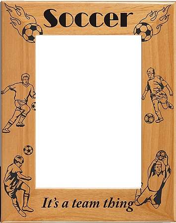 Soccer "It's a Team Thing" Picture Frame - Male | Laser Engraved Wood Frame - 3 Sizes Decade Awards