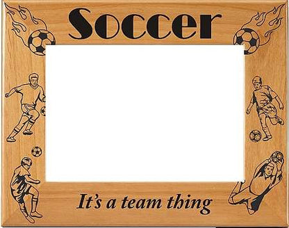 Soccer "It's a Team Thing" Picture Frame - Male | Laser Engraved Wood Frame - 3 Sizes Decade Awards