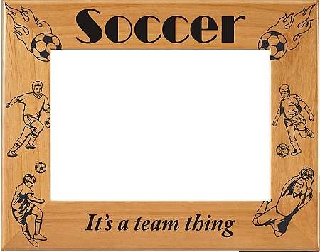 Soccer "It's a Team Thing" Picture Frame - Male | Laser Engraved Wood Frame - 3 Sizes Decade Awards