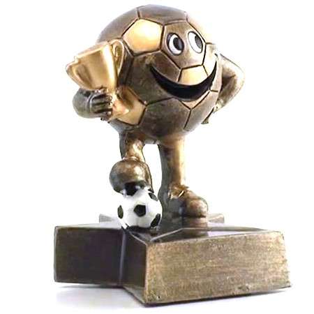 Soccer Lil' Buddy Trophy | Engraved Smiling Fútbol Award - 4 Inch Tall Decade Awards