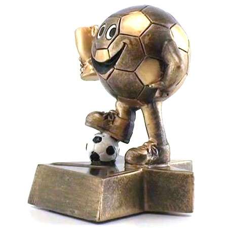 Soccer Lil' Buddy Trophy | Engraved Smiling Fútbol Award - 4 Inch Tall Decade Awards