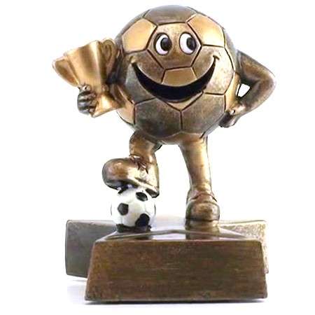 Soccer Lil' Buddy Trophy | Engraved Smiling Fútbol Award - 4 Inch Tall Decade Awards