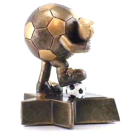 Soccer Lil' Buddy Trophy | Engraved Smiling Fútbol Award - 4 Inch Tall Decade Awards