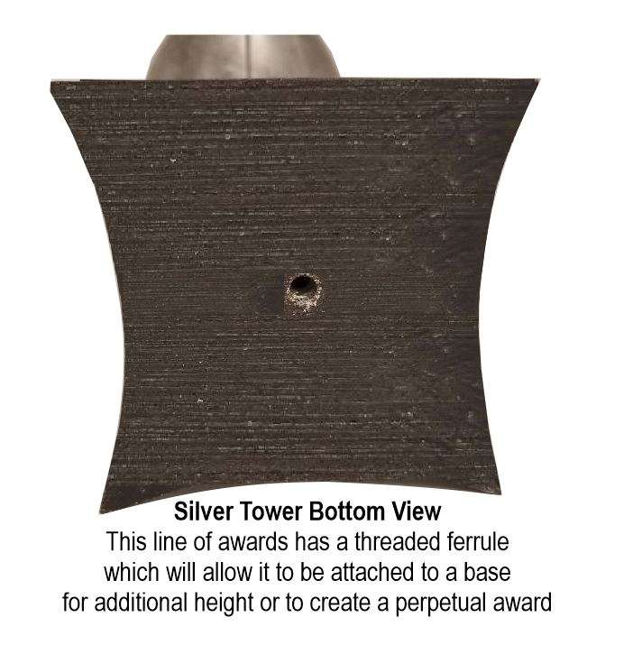Soccer Silver Tower Trophy | Engraved Fútbol League Championship Award - 9.5 or 14 Inch Tall Decade Awards