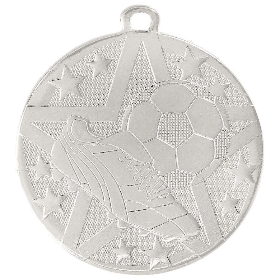 Soccer Superstar Medal - Gold, Silver, or Bronze | Engraved Superstar Futbol Medallion - 2 Inch Wide Decade Awards