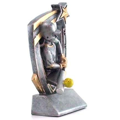 Softball Trophy, 3D Star Resin | Engraved Slow Pitch Award - 5.25 Inch Tall Decade Awards