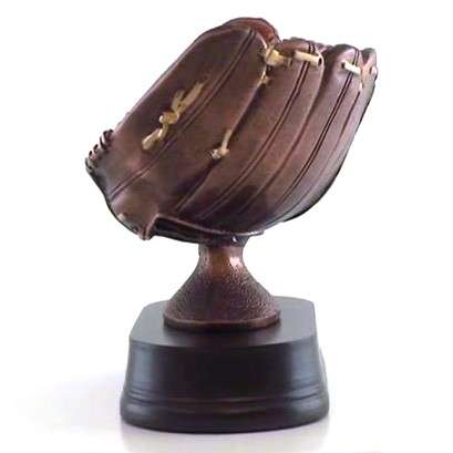Softball Glove Trophy | Engraved Slow / Fast Pitch Ball Display Award - 6 Inch Tall Decade Awards