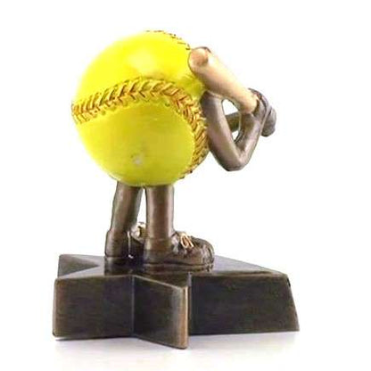 Softball Lil' Buddy Trophy | Engraved Smiling Softball Award - 4 Inch Tall Decade Awards