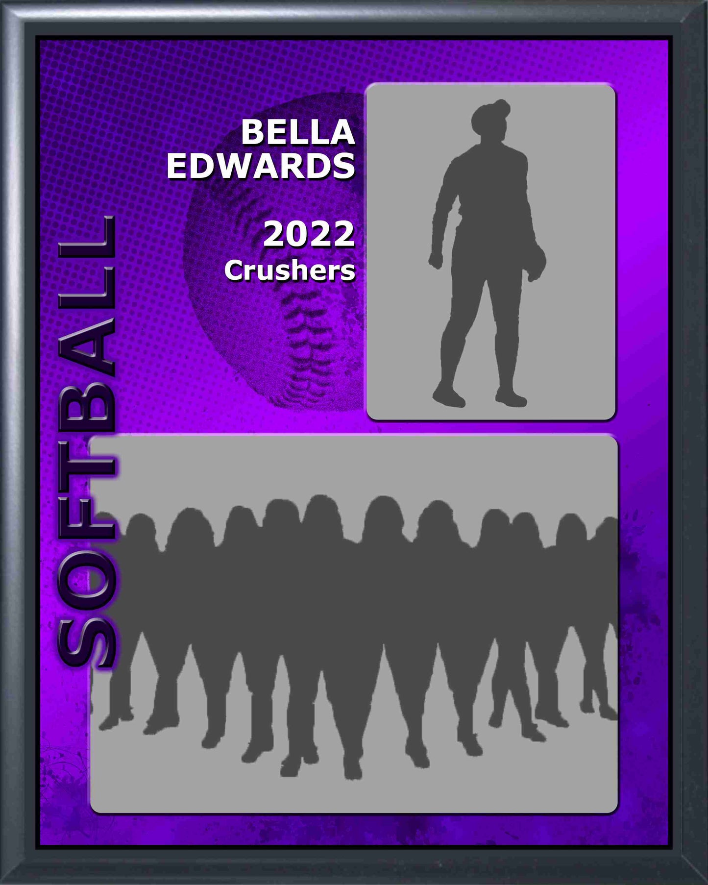 Softball Memory Mate Plaque - Personalized Personalized | Individual & Softball Team Pictures Plaque - 8" x 10" Decade Awards
