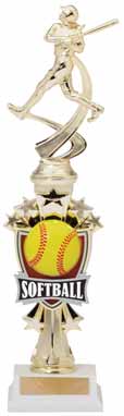 Softball Sport Motion All Star Column Trophy - 14 Inch Tall Decade Awards