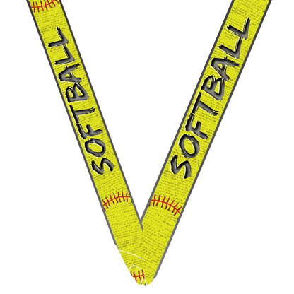 Softball World Class Medal - Gold, Silver or Bronze | Engraved Slow / Fast Pitch Medal -3 Inch Wide Decade Awards