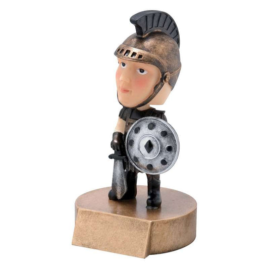 Spartan / Trojan Mascot Bobblehead Trophy | Engraved Roman Soldier Award - 6 " Tall Decade Awards