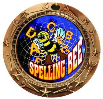 Spelling Bee World Class Medal - Gold, Silver or Bronze | Engraved Academic Medallion - 3 Inch Wide Decade Awards