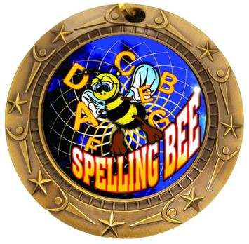 Spelling Bee World Class Medal - Gold, Silver or Bronze | Engraved Academic Medallion - 3 Inch Wide Decade Awards