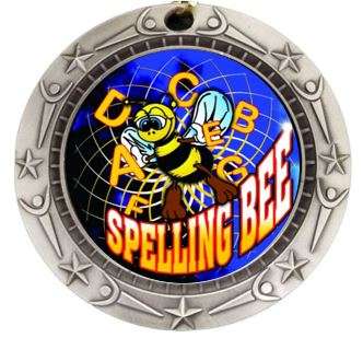 Spelling Bee World Class Medal - Gold, Silver or Bronze | Engraved Academic Medallion - 3 Inch Wide Decade Awards