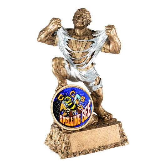 Monster Spelling Bee Trophy | Engraved Spelling Beast Award - 6.75 Inch Tall Decade Awards