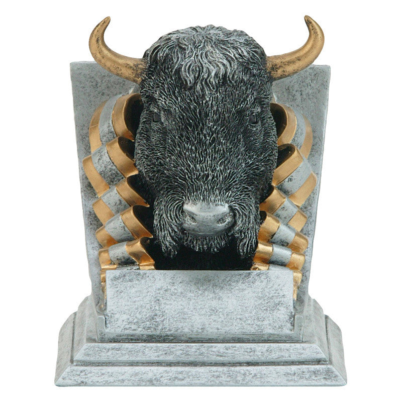 Buffalo Spirit Mascot Trophy | Engraved Buffalo Award - 4 Inch Tall Decade Awards