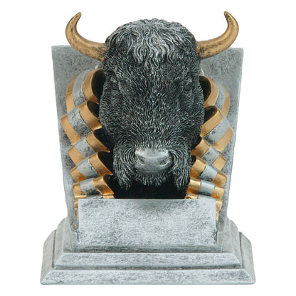 Buffalo Spirit Mascot Trophy | Engraved Buffalo Award - 4 Inch Tall Decade Awards