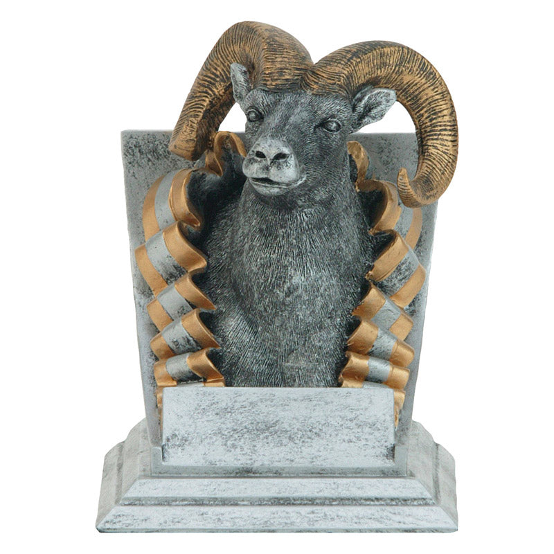 Ram Spirit Mascot Trophy | Engraved Ram Award - 4 Inch Tall Decade Awards