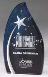 Star Field Acrylic Trophy | Engraved Star Corporate Award - 7.75" or 9.5" Decade Awards